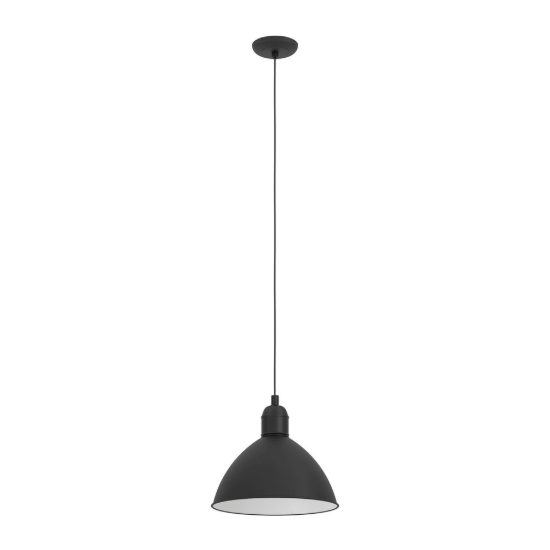 Eglo priddy lampadario cupola nero e bianco per ingresso a sospensione 31cm