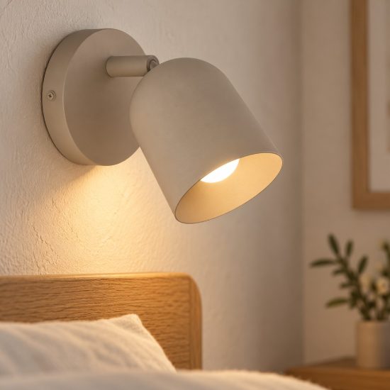 Eglo tilston applique da parete 12cm rotonda sabbia per ingresso