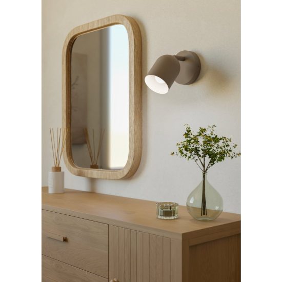 Eglo tilston applique da parete 12cm rotonda sabbia per ingresso
