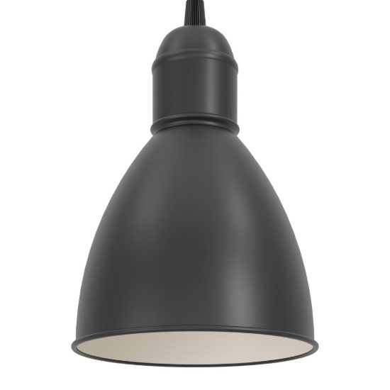 Eglo priddy lampada cupola industriale nero bianco per cucina a sospensione 16cm