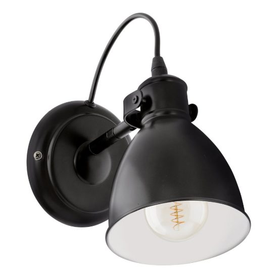 Eglo priddy applique rotonda nero e bianco per soggiorno da parete 13cm