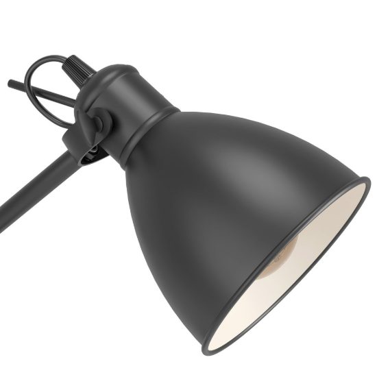 Eglo priddy lampada da tavolo industriale per soggiorno cupola nero bianco