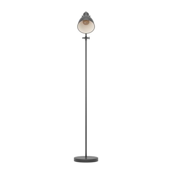 Eglo priddy lampada cupola industriale nero e bianco per soggiorno da terra