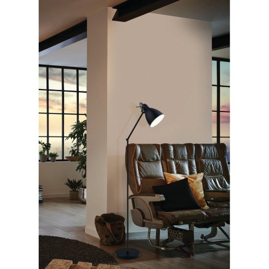 Eglo priddy lampada cupola industriale nero e bianco per soggiorno da terra