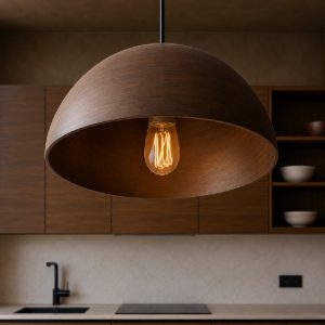 Lampadario per tavolo da pranzo e cucina vintage cupola marrone corten