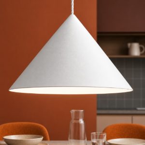 Lampadario cono 50cm bianco per cucina perenz iconic