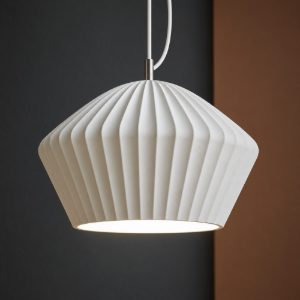 Lampadario di gesso bianco per tavolo da pranzo e cucina minea perenz illuminazione
