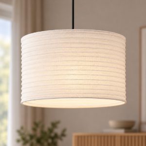 Lampadario a sospensione per cucina moderno cilindro bianco