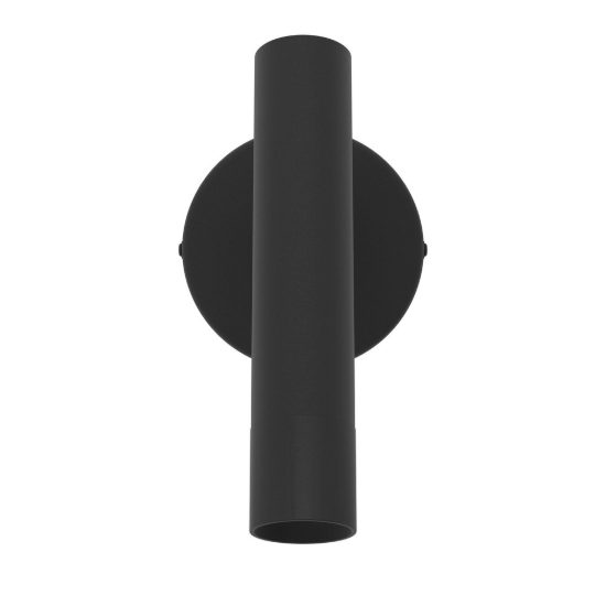 Eglo almudaina applique per comodino camera da letto cilindro nero led 5w 3000k 11cm