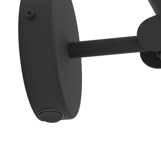 Eglo almudaina applique per comodino camera da letto cilindro nero led 5w 3000k 11cm