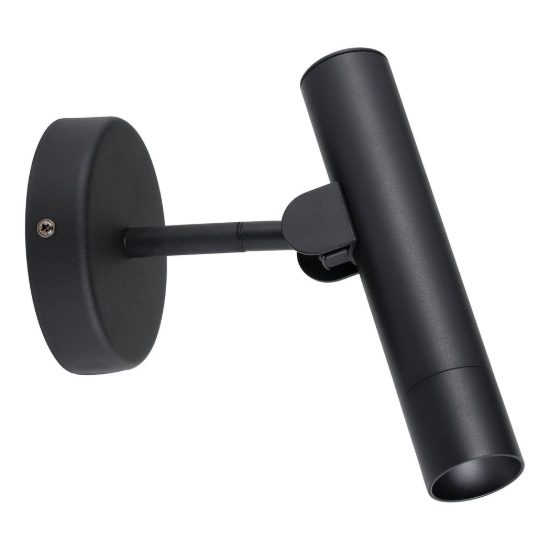 Eglo almudaina applique per comodino camera da letto cilindro nero led 5w 3000k 11cm