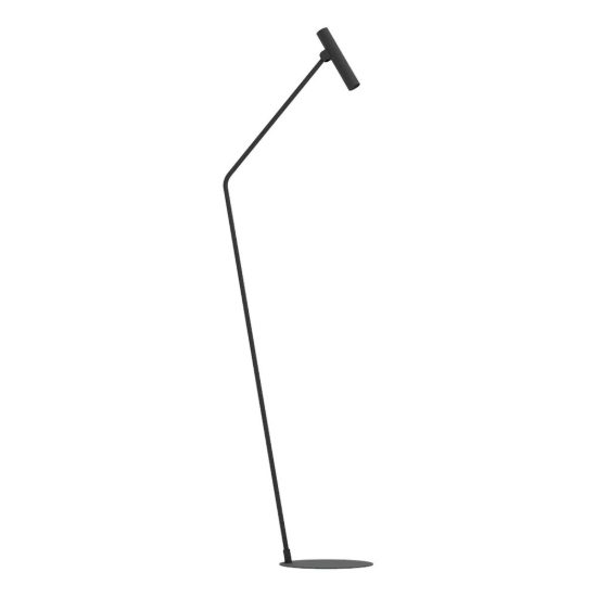Eglo almudaina piantana moderna per soggiorno cilindro nera led 5w 3000k dimmerabile