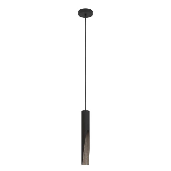 Eglo barbotto lampada a sospensione led 4.5w 3000k 6cm per cucina cilindro nero marrone