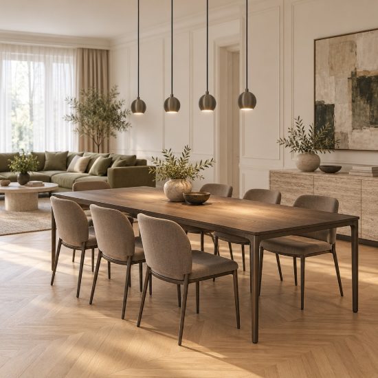 Eglo bimeda 1 lampadario a sospensione lineare bronzo scuro per sala da pranzo 4 luci 77cm