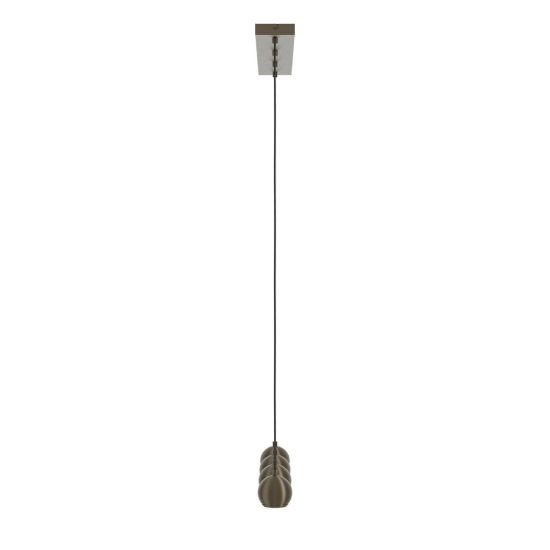 Eglo bimeda 1 lampadario a sospensione lineare bronzo scuro per sala da pranzo 4 luci 77cm