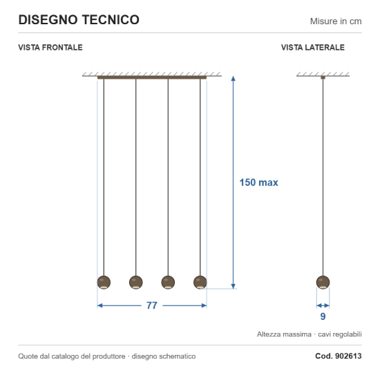 Eglo bimeda 1 lampadario a sospensione lineare bronzo scuro per sala da pranzo 4 luci 77cm
