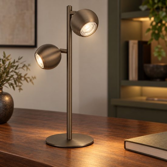 Eglo bimeda 1 lampada sferica moderna da tavolo bronzo scuro per soggiorno
