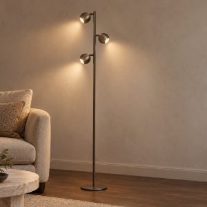 Eglo bimeda 1 lampada sferica moderna da terra bronzo scuro per soggiorno