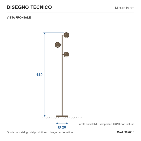 Eglo bimeda 1 lampada sferica moderna da terra bronzo scuro per soggiorno