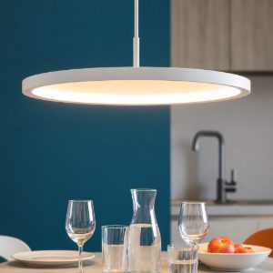 Lampadario per tavolo da pranzo tondo bianco led 30w 3000k dimmerabile