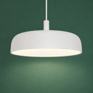 Lampadario a sospensione a disco led 27w 3000k dimmerabile per ingresso moderno crema