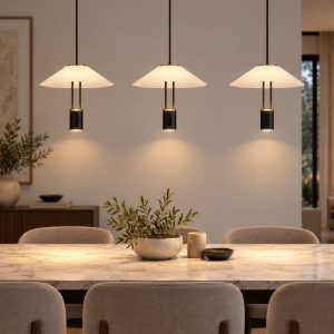 Lampadario a sospensione moderno disco nero sabbiato per cucina led 24w 3000k