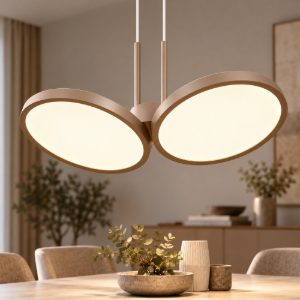 Lampadario a sospensione per cucina moderno disco oro champagne led 14w cct 2700k 3000k dimmerabile
