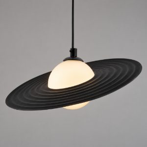 Lampadario per cucina moderno rotondo nero e bianco a sospensione