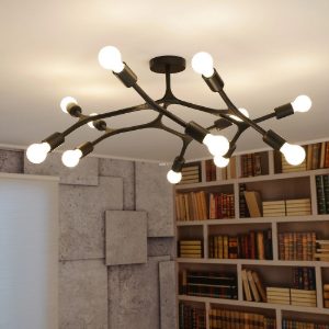 Eglo bocadella 1 plafoniera per soggiorno moderna nera da soffitto 92cm