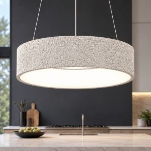 Lampadario per cucina moderno anello effetto granito led 27w cct 3000k 4000k