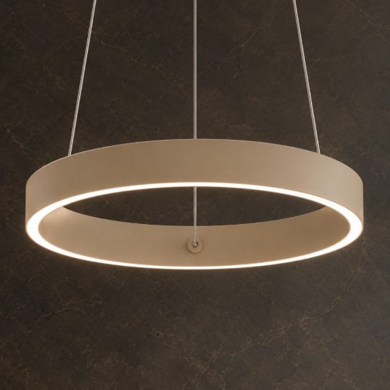 Lampadario per tavolo da pranzo e cucina moderna anello 40 cm sabbia bagnata led 36w cct 3000k 4000k