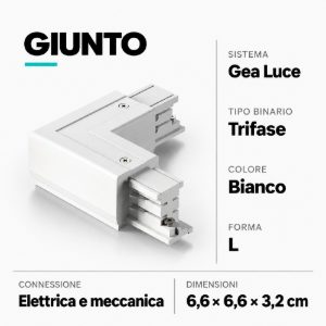 Accessori gea giunto a l per connessione elettrica meccanica binario trifase bianco gea luce