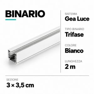 Gea luce binario trifase bianco 2 mt