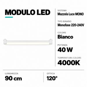 Modulo led 40w 4000k metallo bianco