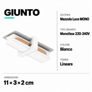 Giunto elettrificato bianco per binario monofase