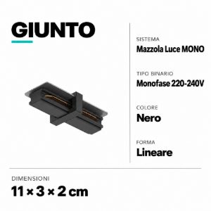 Giunto elettrificato nero per binario monofase