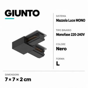 Mono giunto ad l elettrificato nero per binario monofase