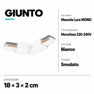 Giunto snodato elettrificato bianco per binario monofase