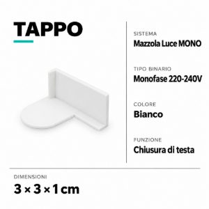 Accessorio per binario bianco tappo di chiusura
