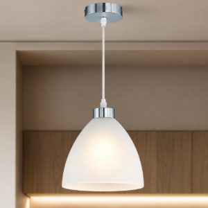 Lampadario a sospensione da cucina cupola nichel opaco