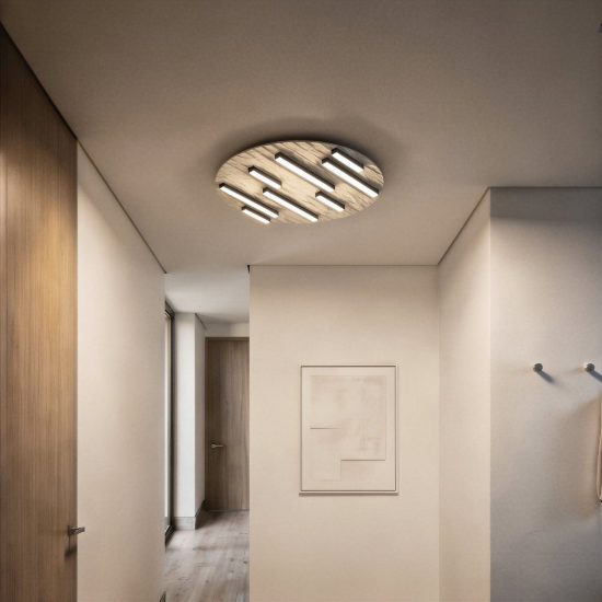 Eglo campomarino plafoniera led 18w cct 2700k 6500k 38cm per soggiorno moderna beige
