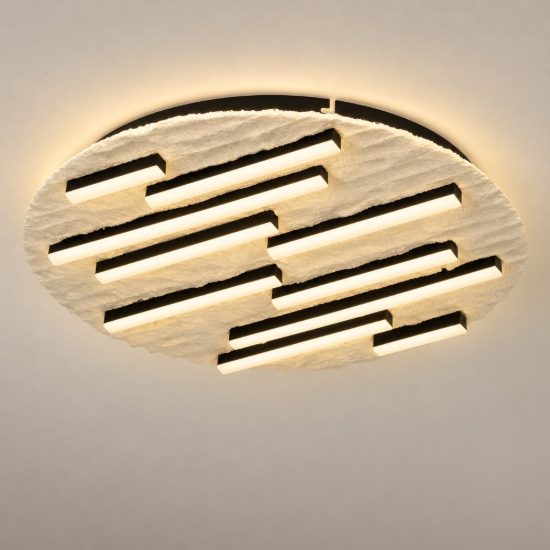 Eglo campomarino plafoniera led 30w cct 2700k 6500k 48cm per soggiorno moderna beige