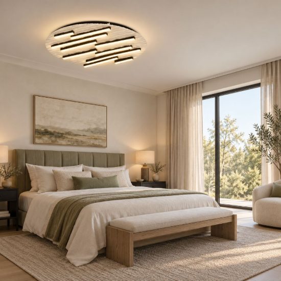 Eglo campomarino plafoniera led 30w cct 2700k 6500k 48cm per soggiorno moderna beige