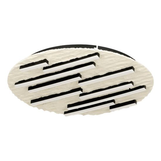 Eglo campomarino plafoniera led 30w cct 2700k 6500k 48cm per soggiorno moderna beige