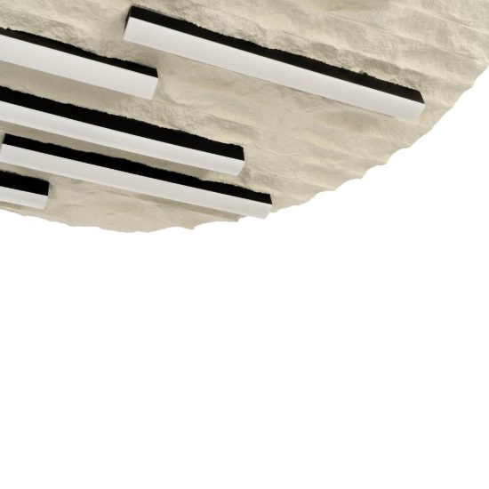 Eglo campomarino plafoniera led 30w cct 2700k 6500k 48cm per soggiorno moderna beige