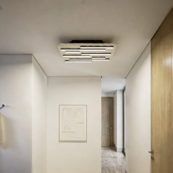 Eglo campomarino plafoniera led 24w cct 2700k 6500k 38cm per soggiorno moderna beige