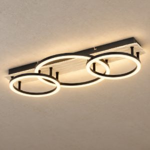 Eglo campomarino 1 plafoniera led 40w cct 2700k 6500k 66,5cm per soggiorno moderna beige