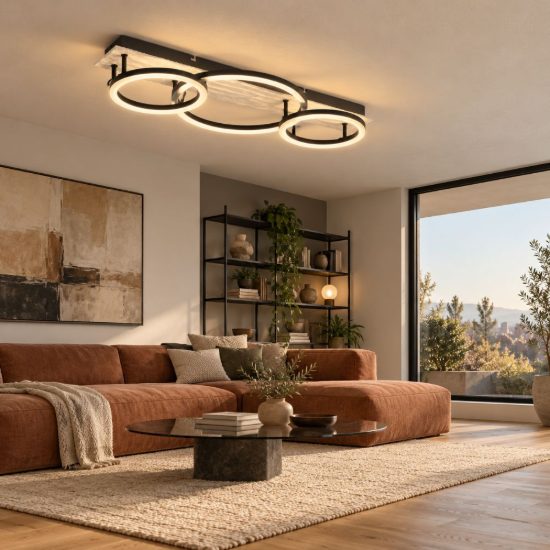 Eglo campomarino 1 plafoniera led 40w cct 2700k 6500k 66,5cm per soggiorno moderna beige