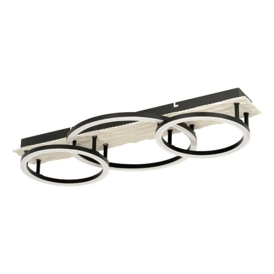 Eglo campomarino 1 plafoniera led 40w cct 2700k 6500k 66,5cm per soggiorno moderna beige