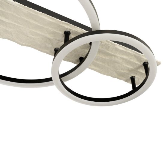 Eglo campomarino 1 plafoniera led 40w cct 2700k 6500k 66,5cm per soggiorno moderna beige